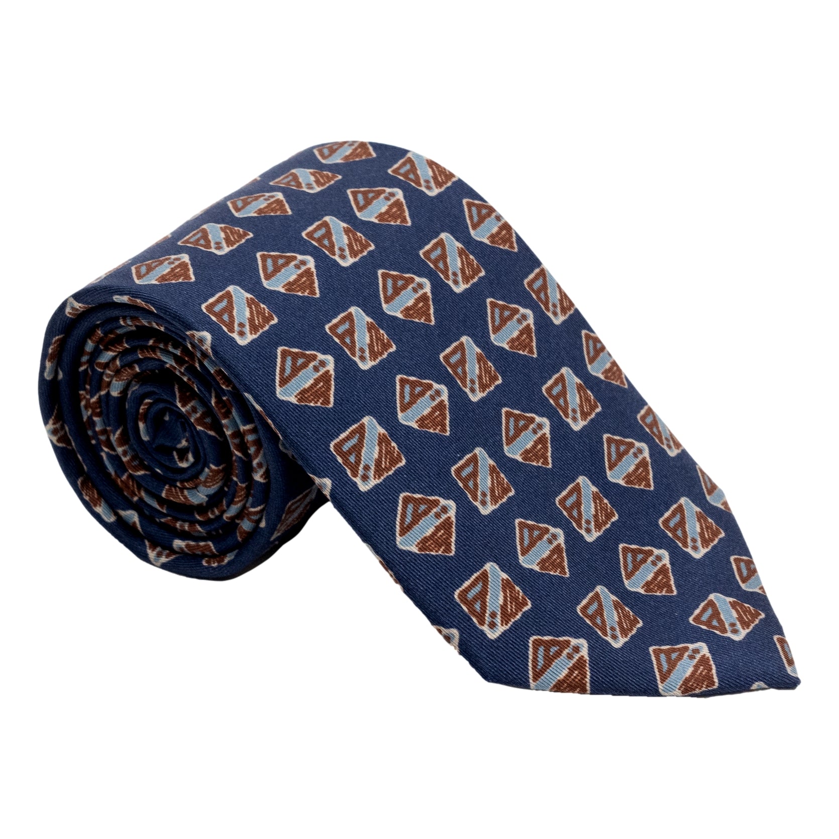 Artistic Square and Diamond Motif Silk Tie