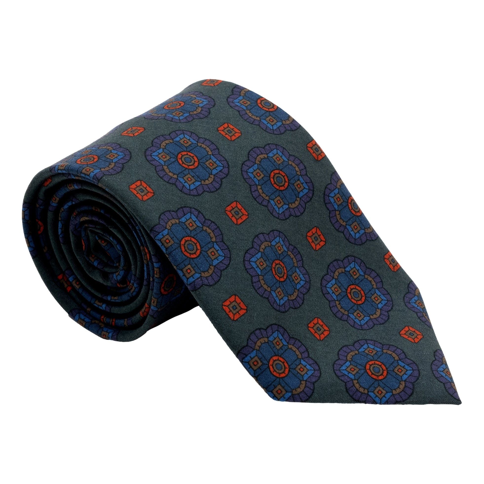 Kaleidoscope Motif Silk Tie