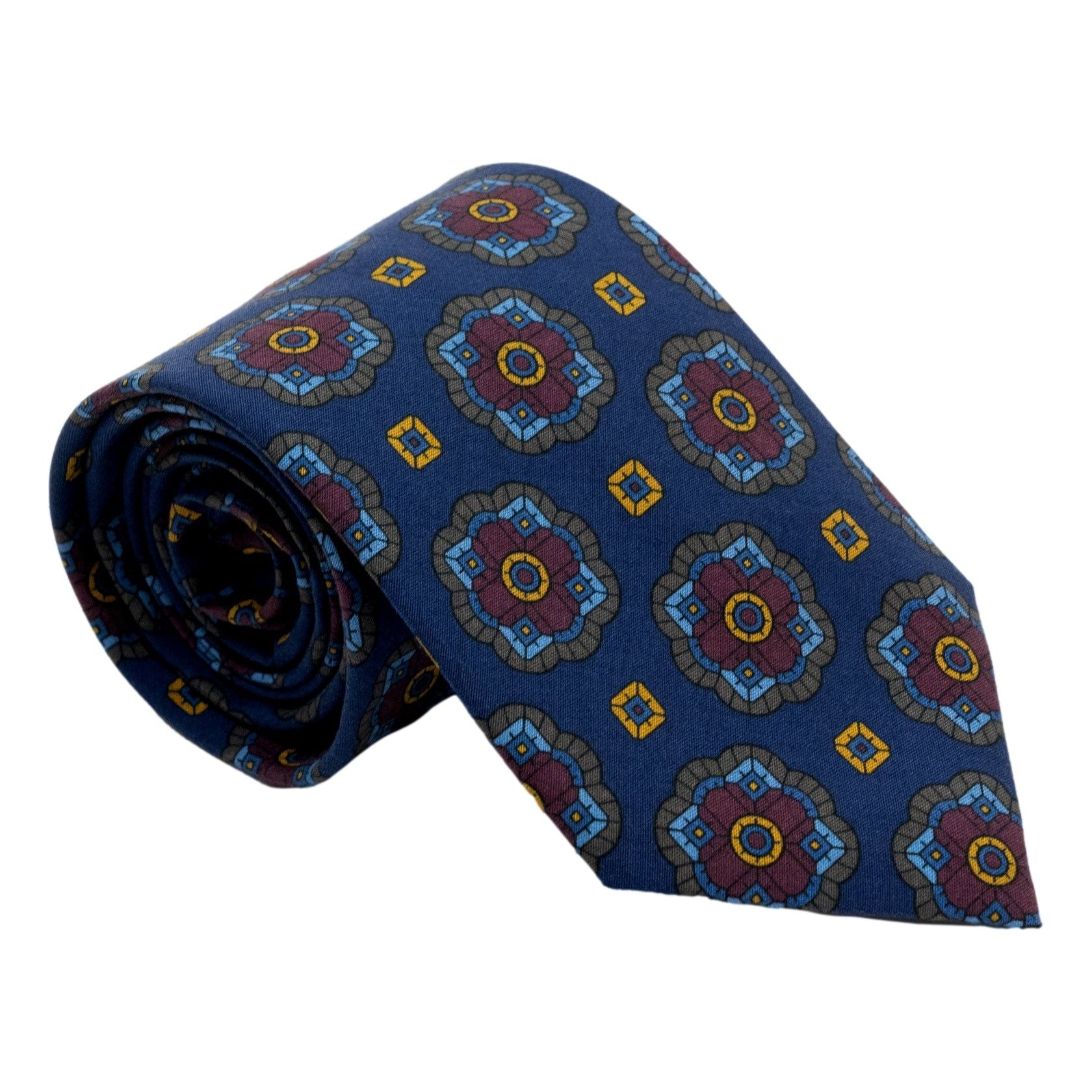 Kaleidoscope Motif Silk Tie