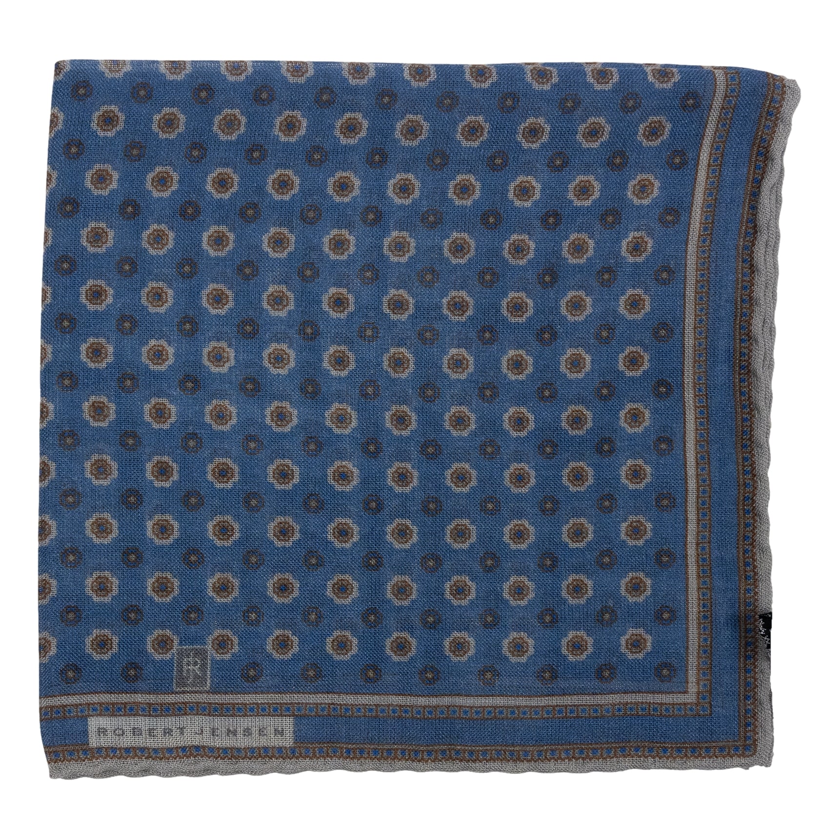 Cagliari Flower Wool and Silk Pocket Square