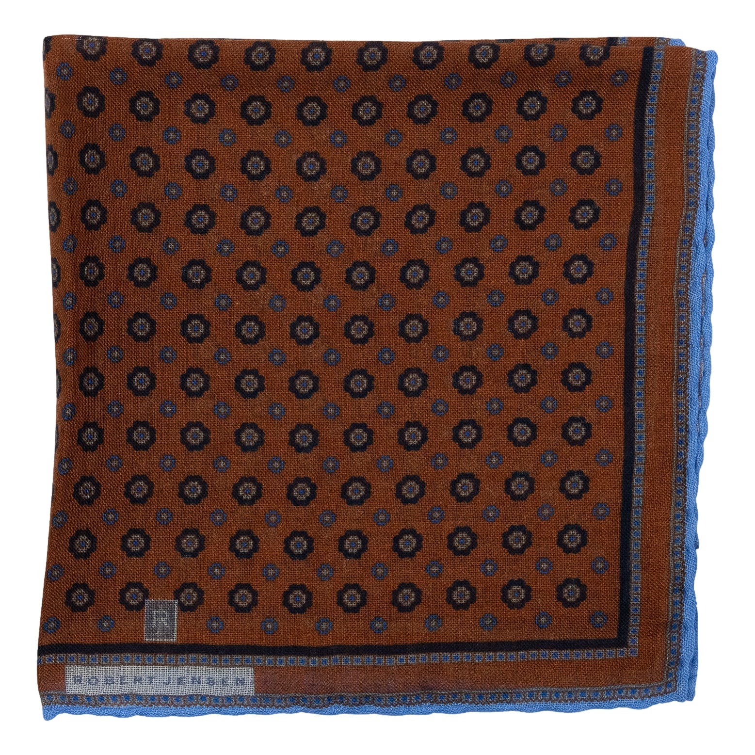 Cagliari Flower Wool and Silk Pocket Square