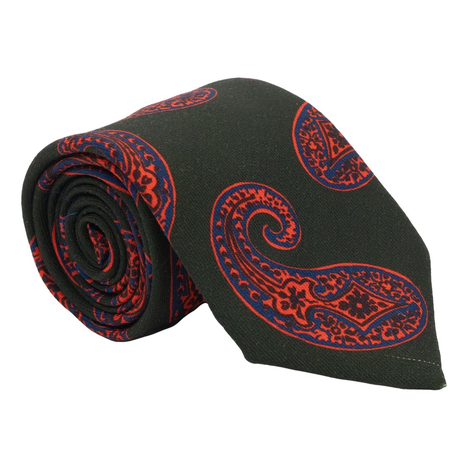 Large Paisley Print Silk Tie