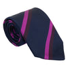 Navy with Fuchsia and Maroon Repp Stripe Silk Tie