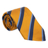 Mustard with Navy and Light Blue Repp Stripe Silk Tie