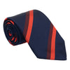 Navy with Maroon and Orange Repp Stripe Silk Tie