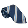 Navy with Silver and Carolina Blue Repp Stripe Silk Tie