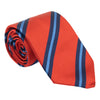 Orange with Navy and Sky Blue Repp Stripe Silk Tie