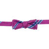 Magenta with Navy and Light Blue Repp Stripe Silk Batwing Bow Tie