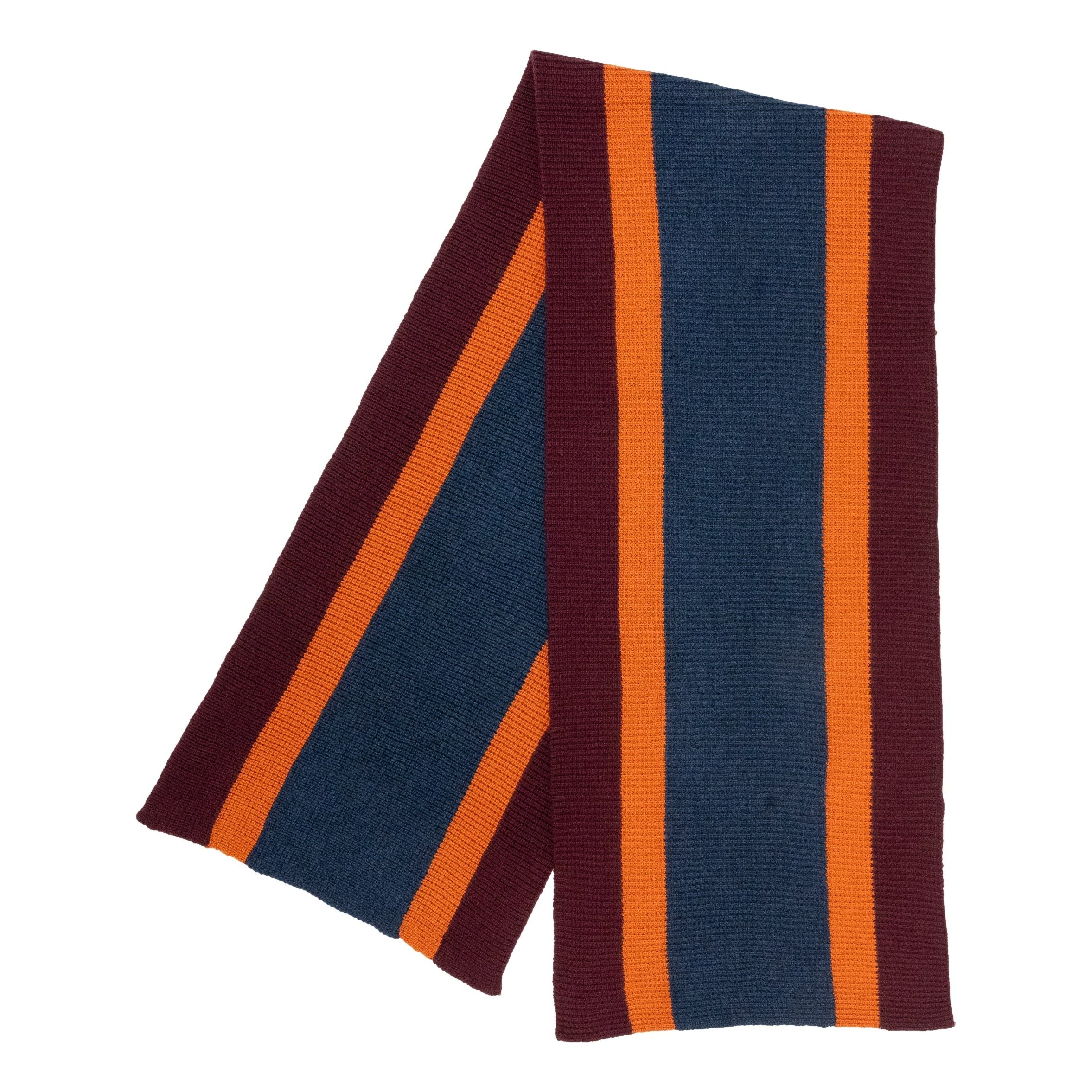 Vertical Striped Wool Knitted Scarf