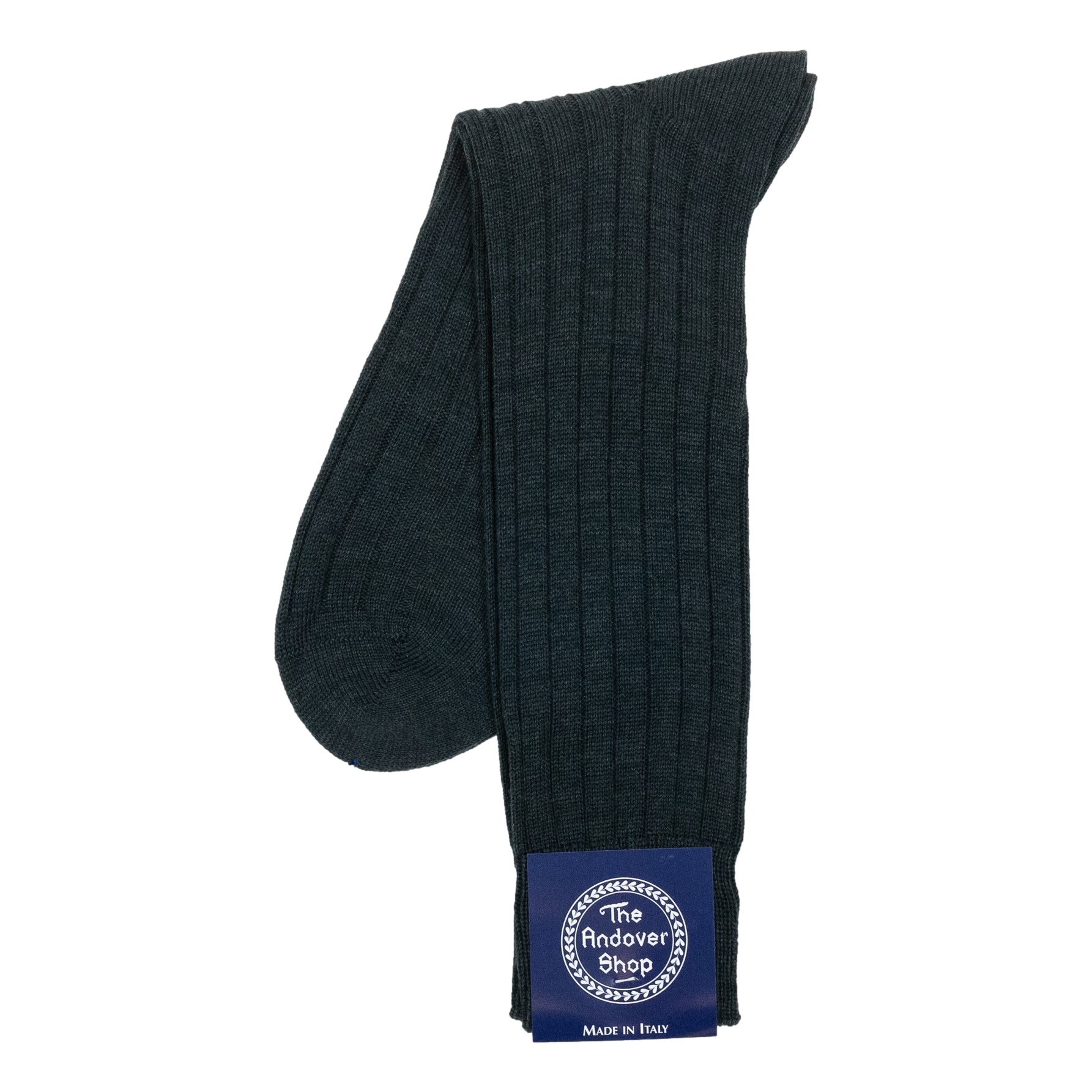 Mid-calf Ribbed Wool Dress Socks