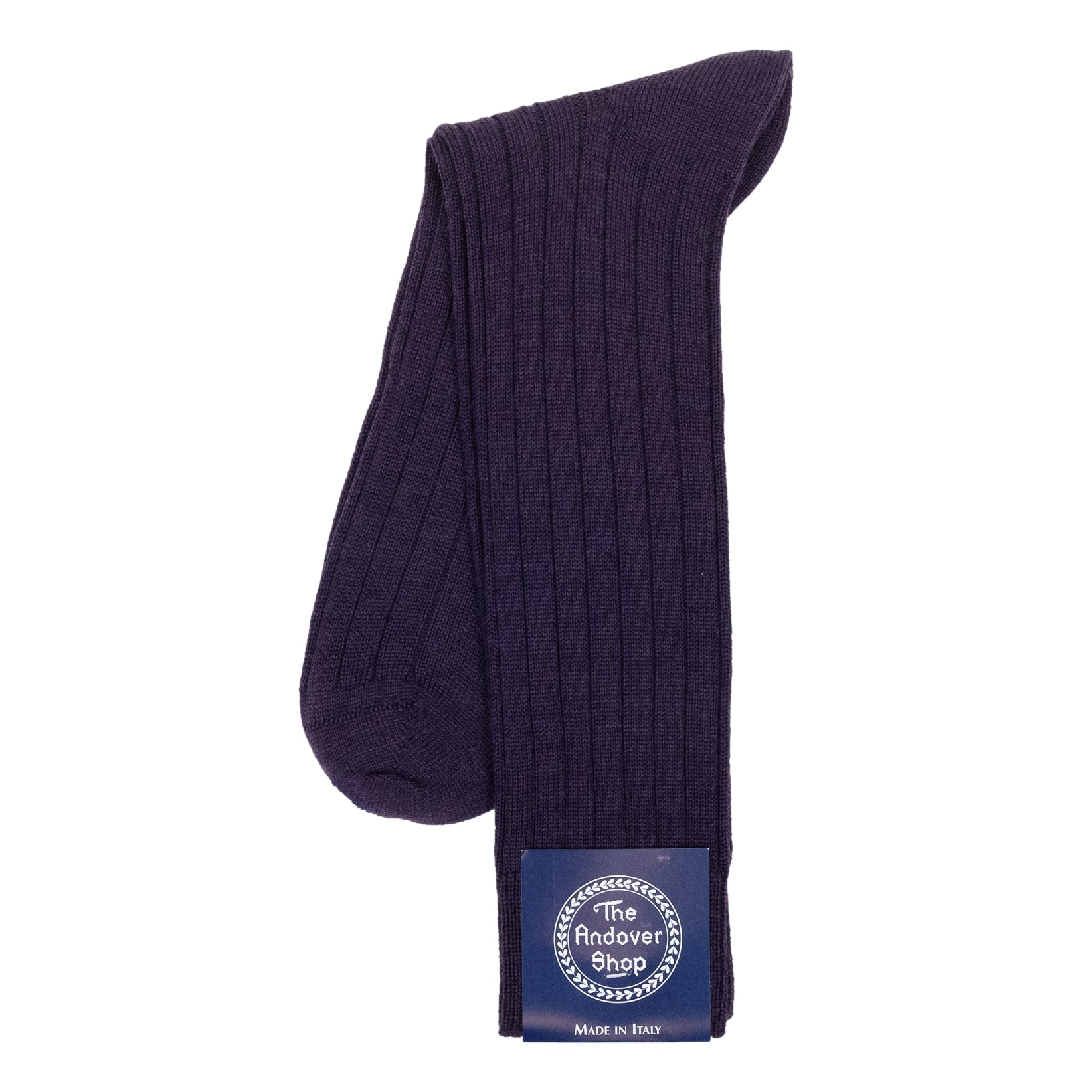 Mid-Calf Pure Cashmere Ribbed Dress Sock