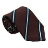 Maroon with Navy and White Striped Irish Poplin Tie