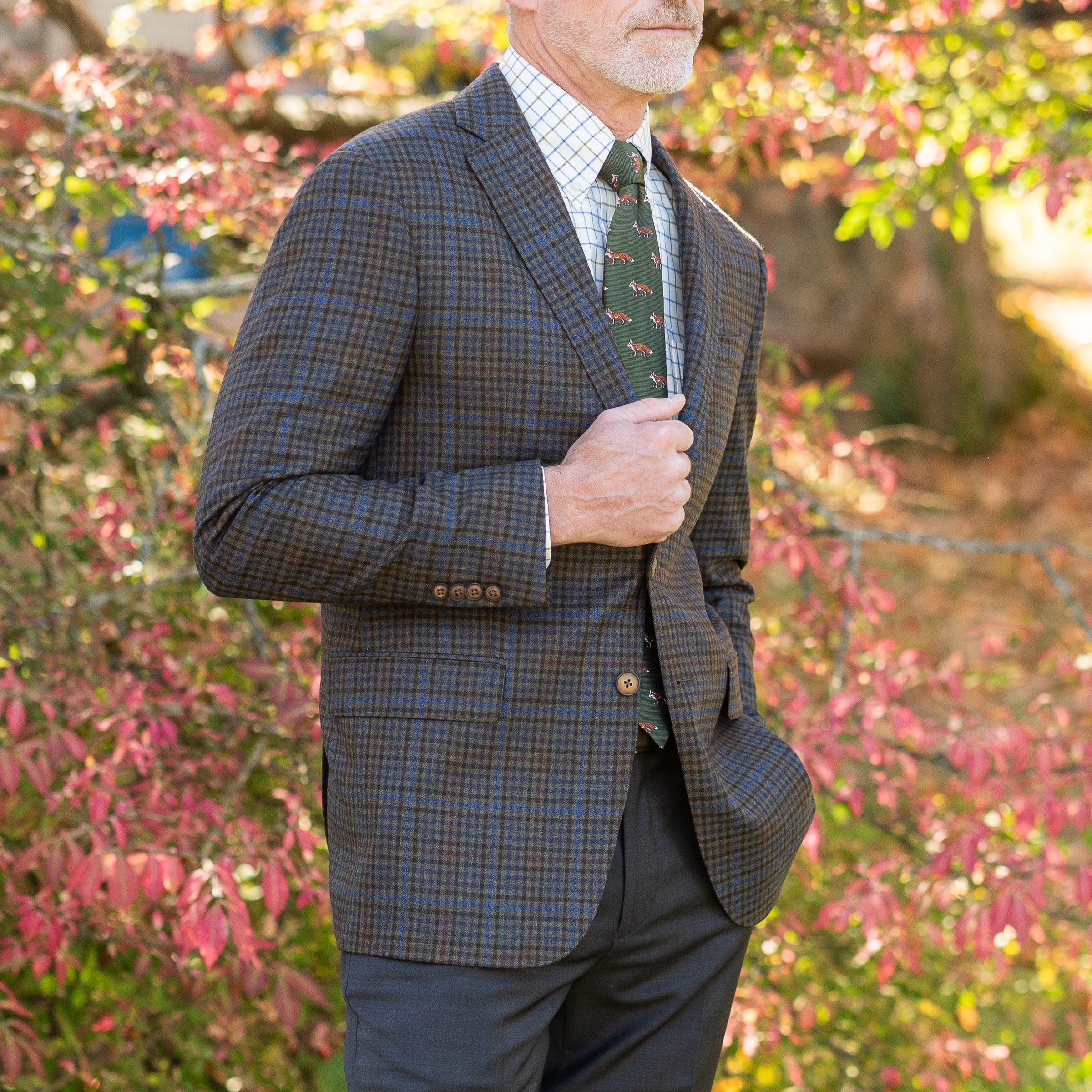 Green Multi Check Superfine Merino Wool Loro Piana Sport Coat