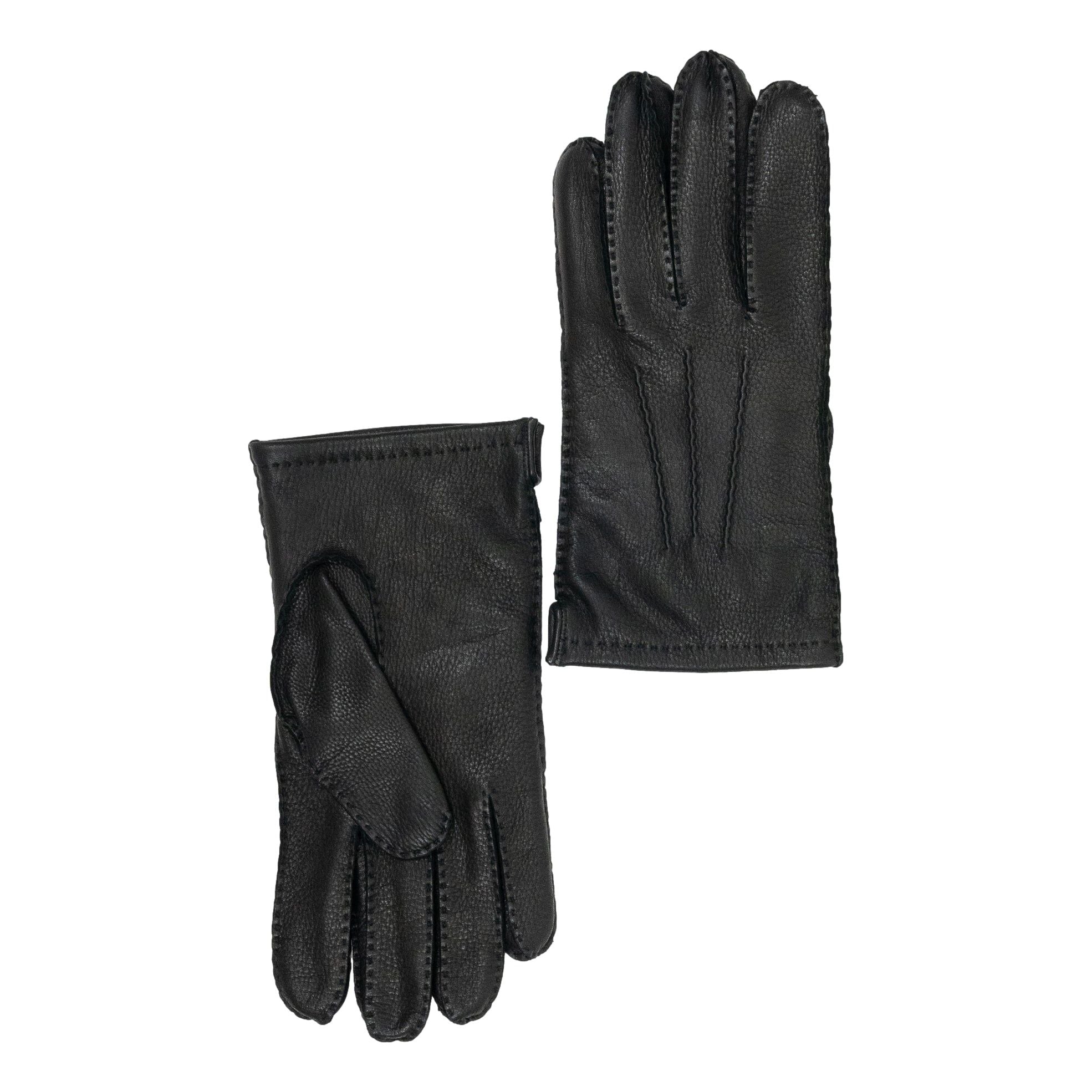 Men's Handsewn Deerskin Gloves with Cashmere Lining and Side Vent