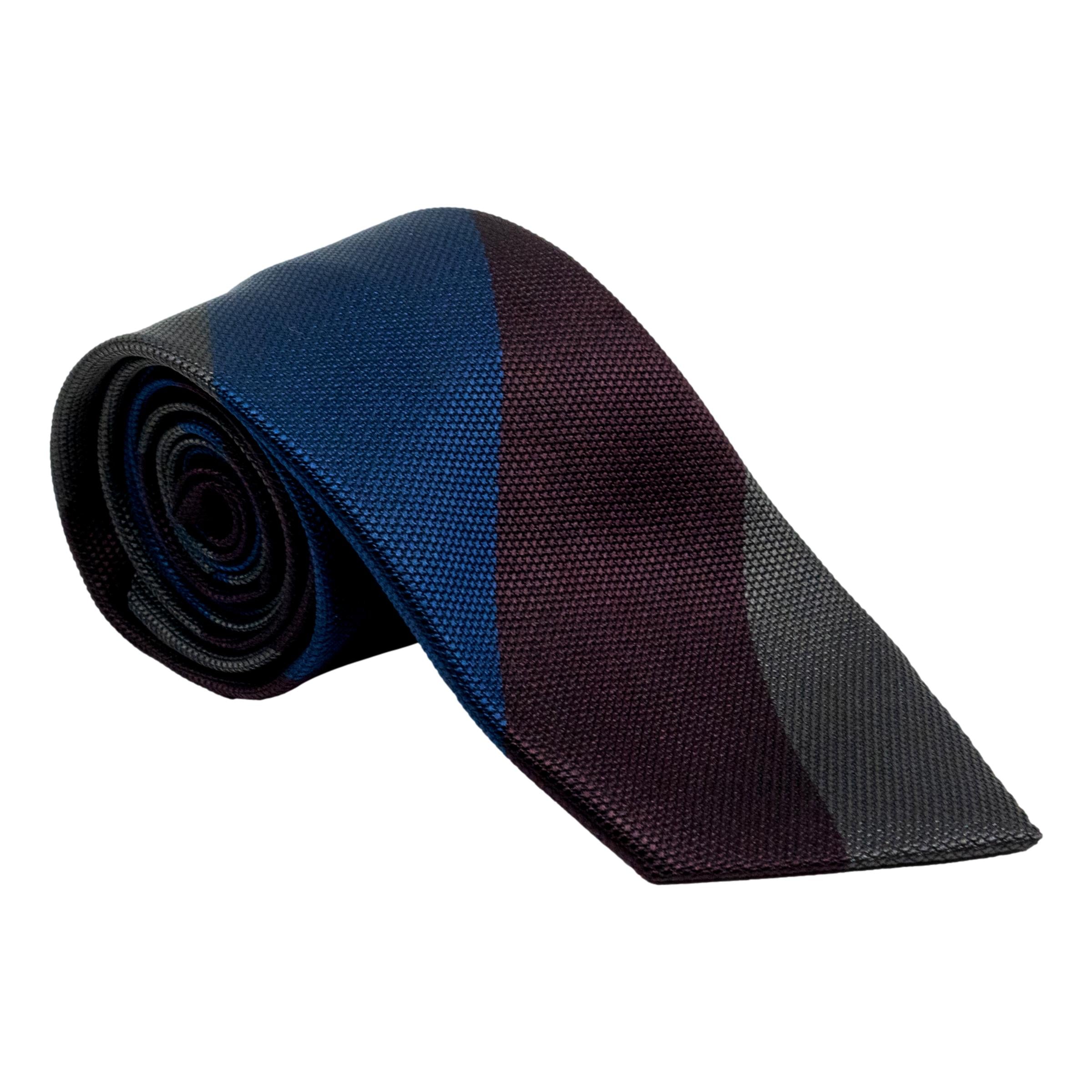 Woven Block Stripe Silk Tie