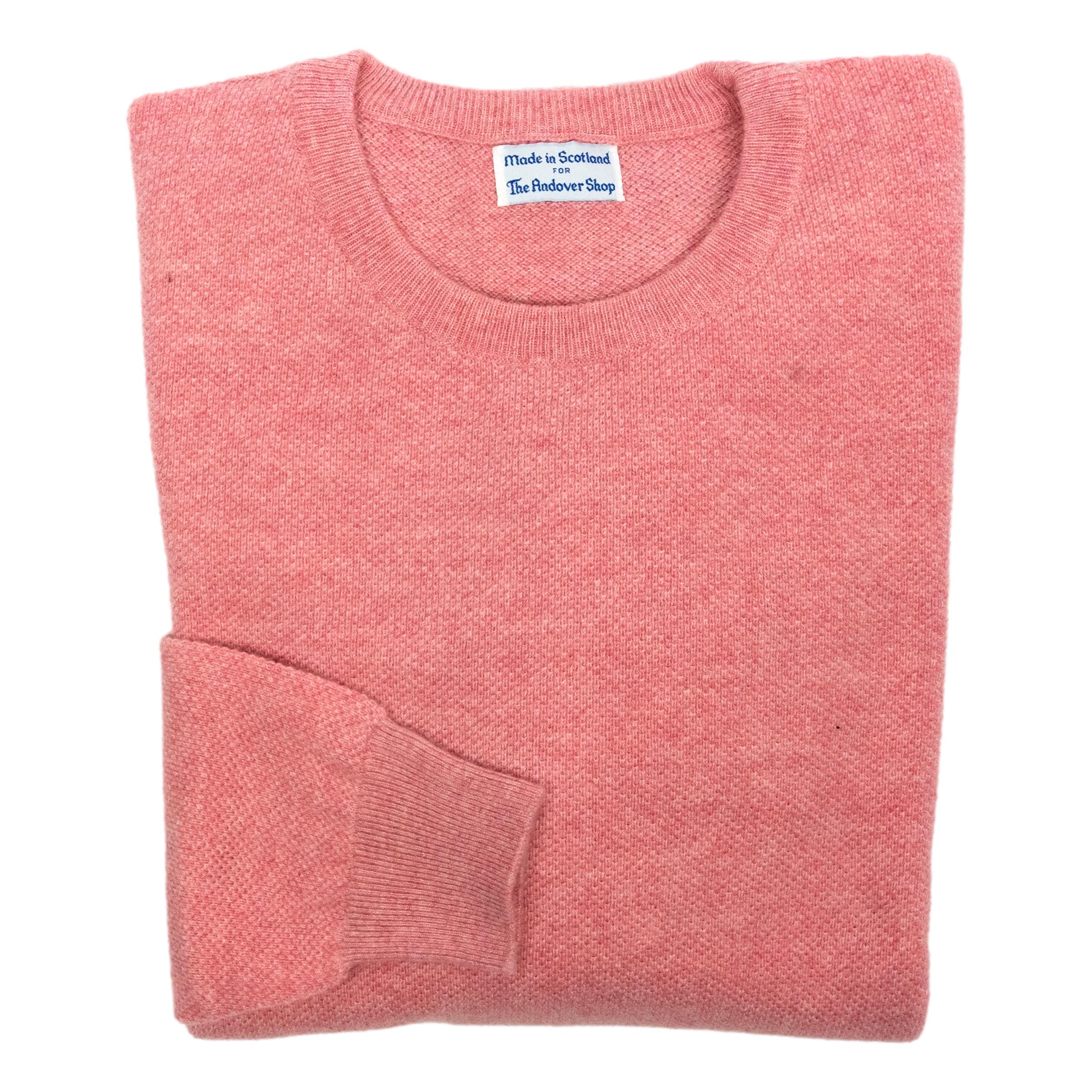 Pure Cashmere Waffle Knit Crew Neck Sweater