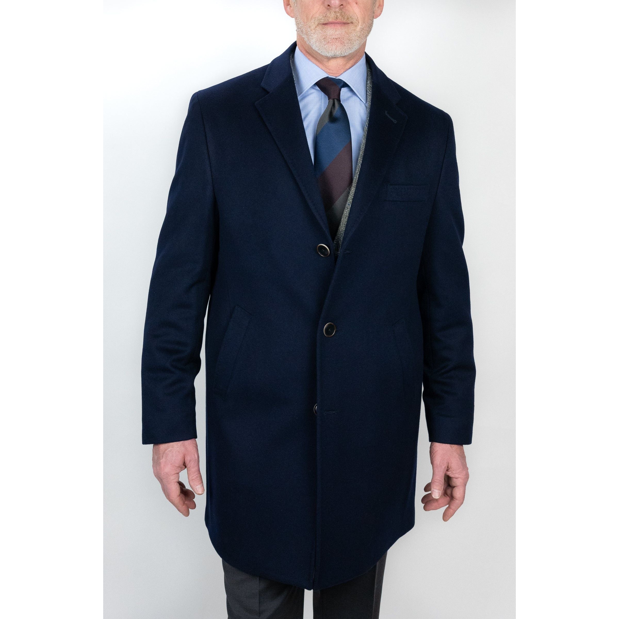 Navy Wool Top Coat