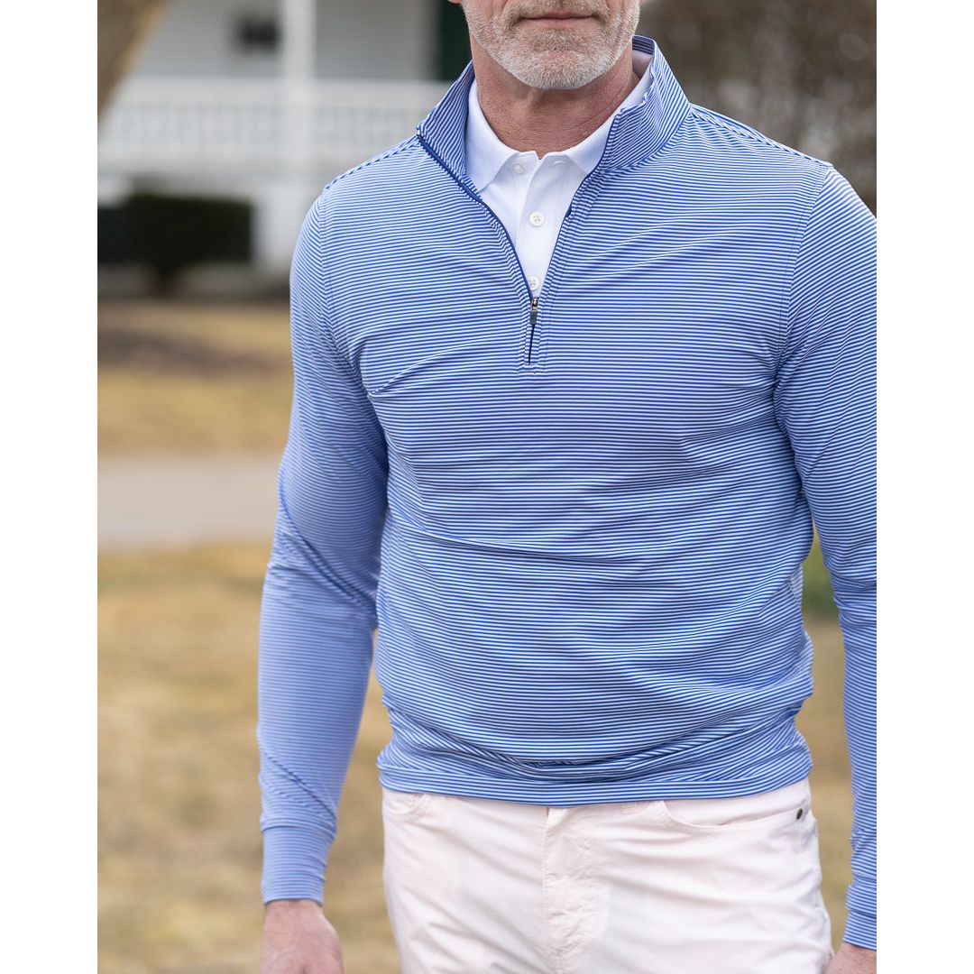 Striped Quarter Zip Pullover