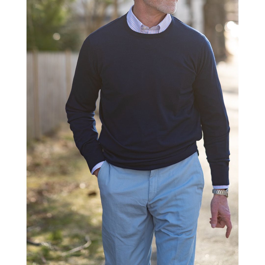 Superfine Merino Wool Crew Neck Sweater