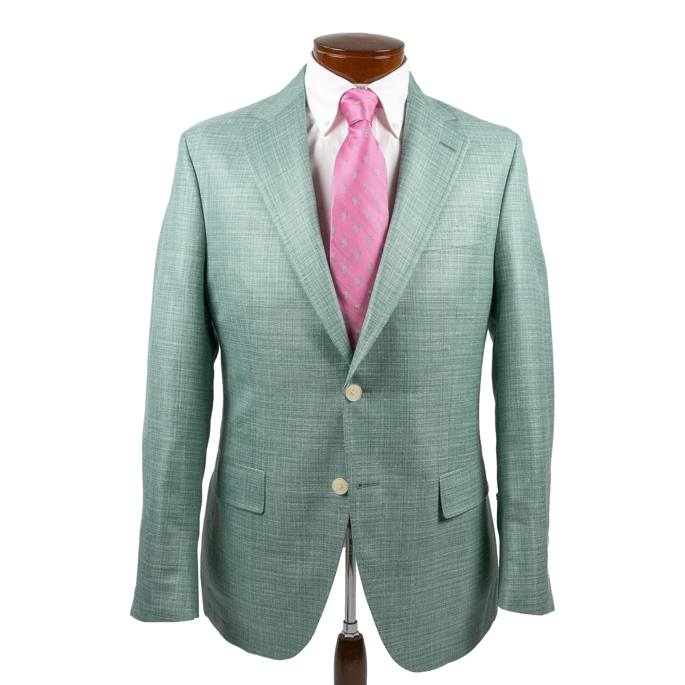 Seafoam Green Wool, Silk, and Linen Sport Coat