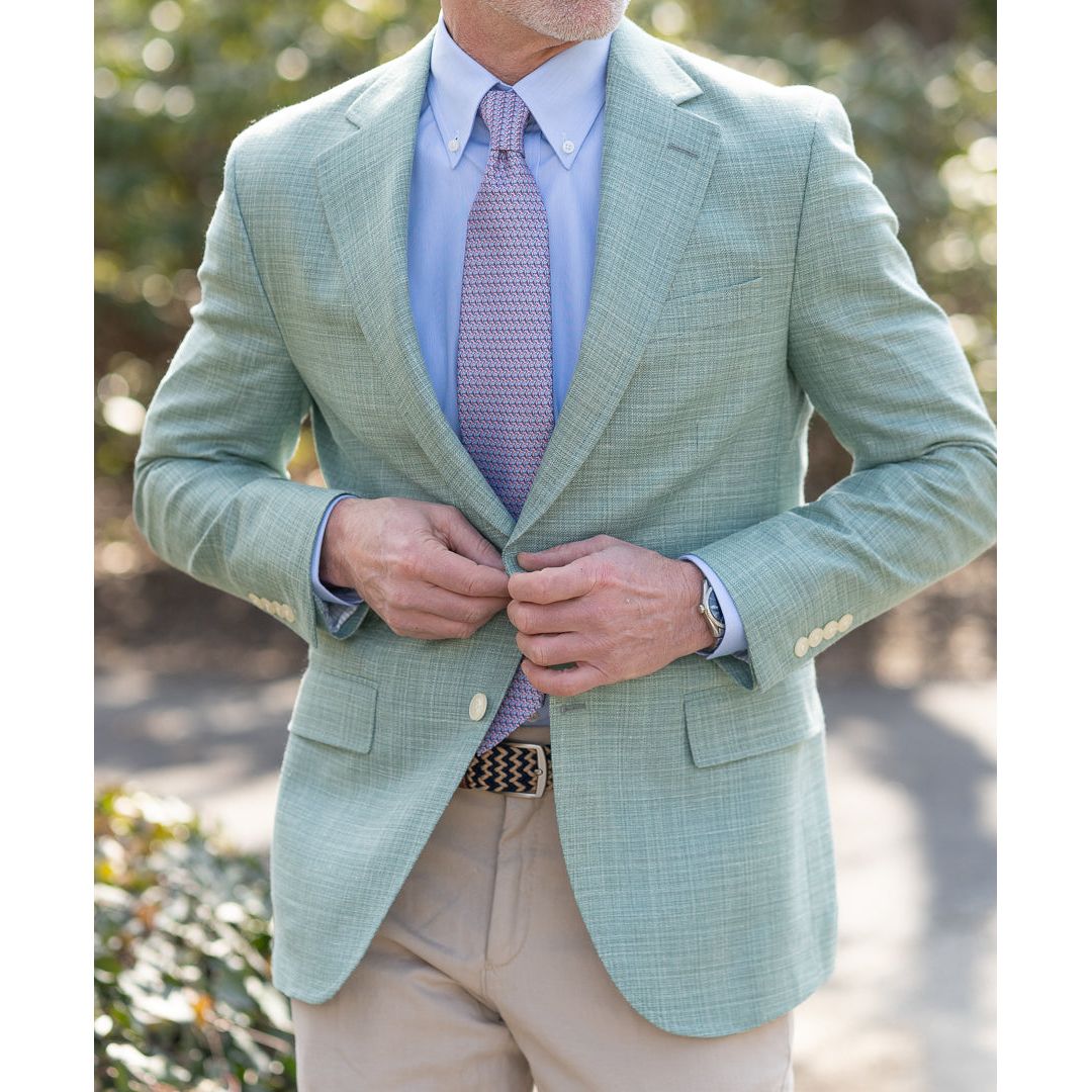 Seafoam Green Wool, Silk, and Linen Sport Coat