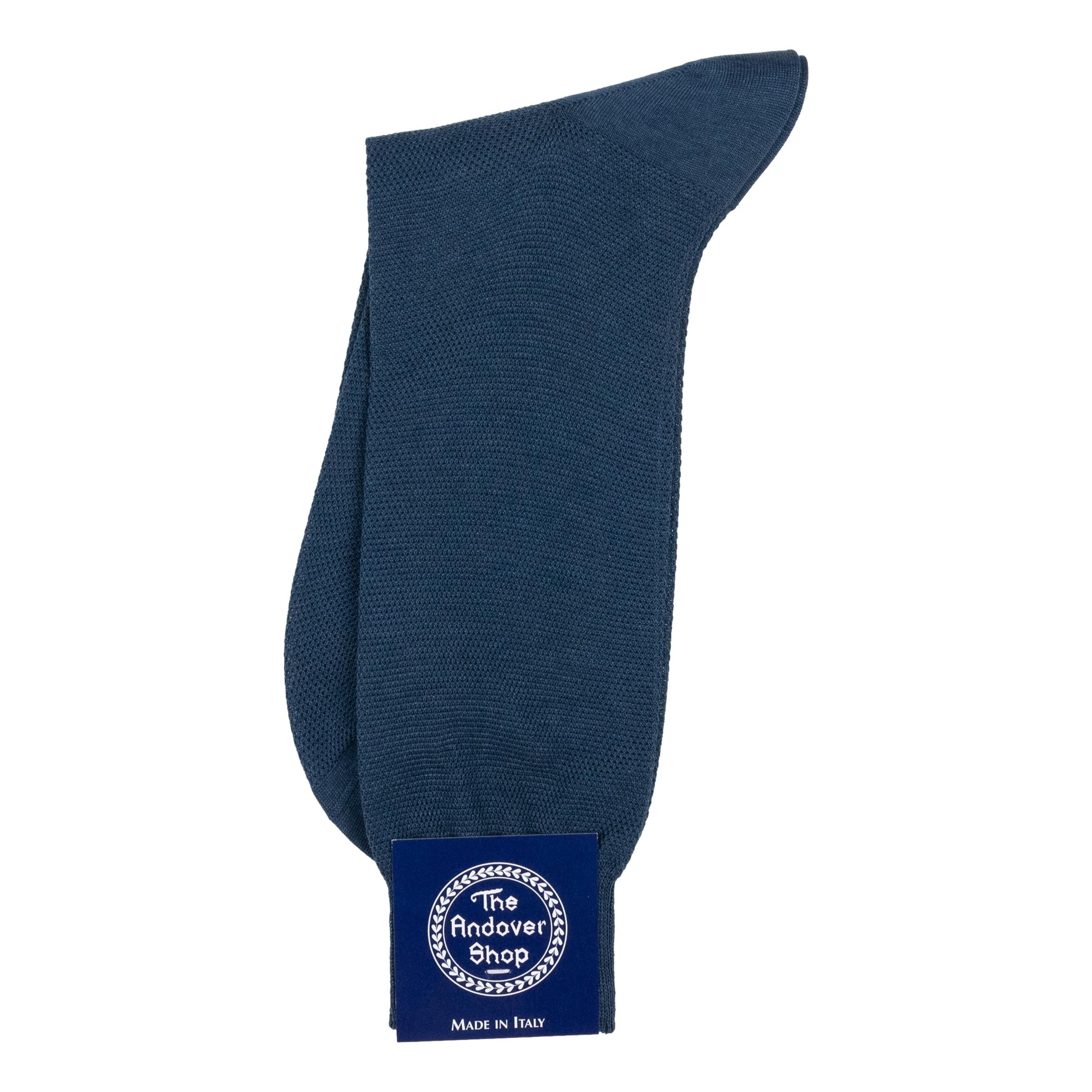 Mid-Calf Cotton Pique Dress Sock