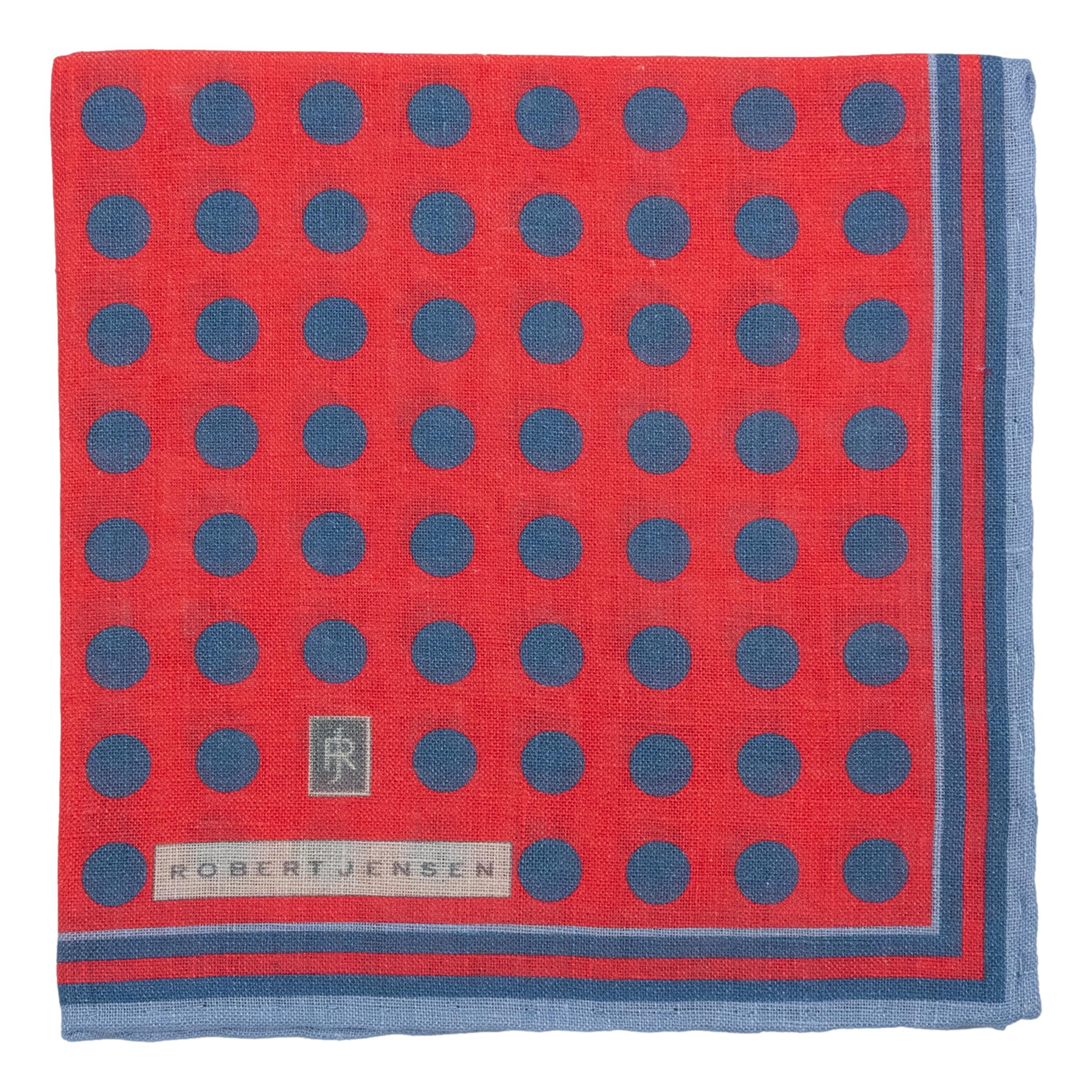 Stripe Border with Polka Dot Linen Pocket Square