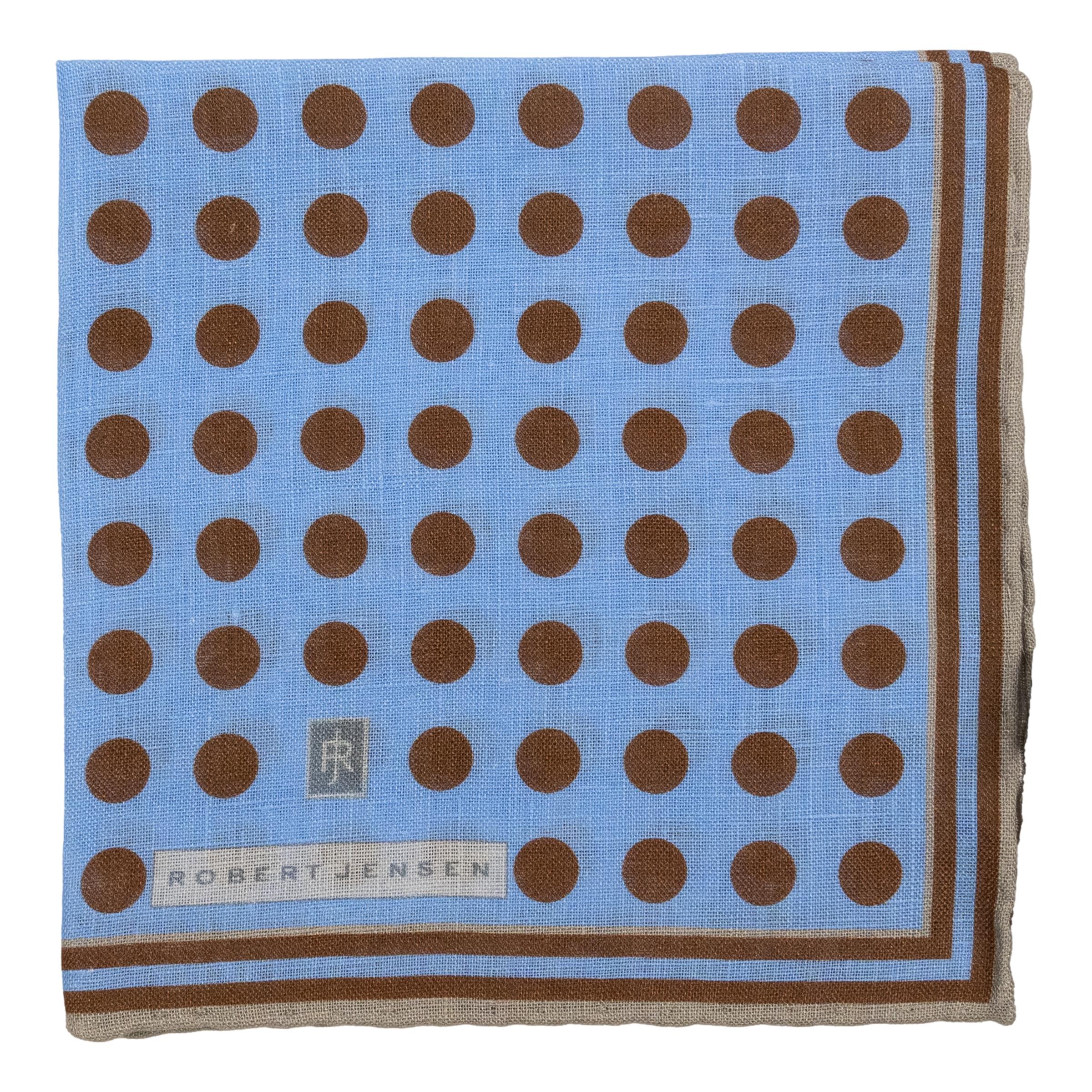 Stripe Border with Polka Dot Linen Pocket Square