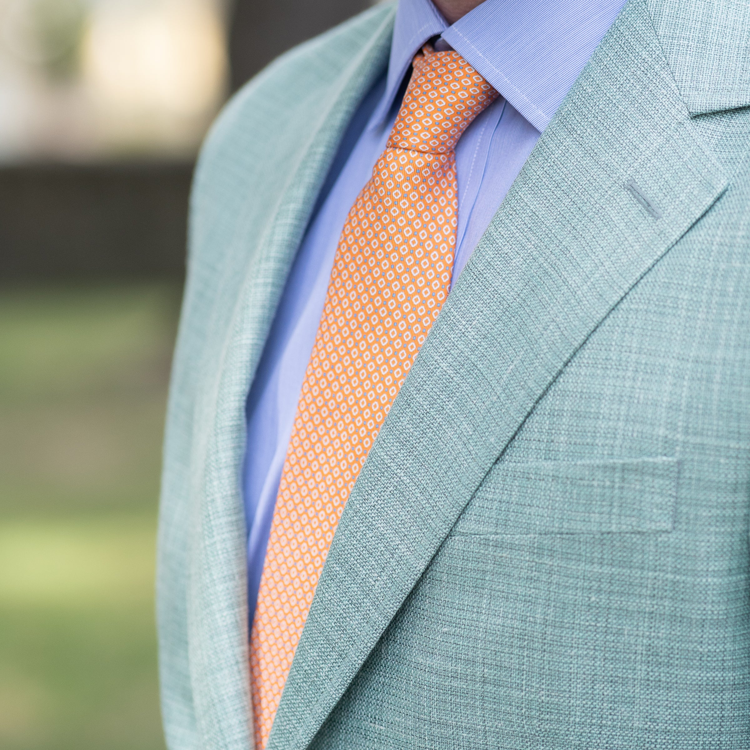 Diamond and Mini Square Pattern Silk Tie