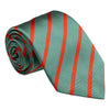 Sea Foam and Orange Reppe Stripe Silk Tie