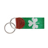 Green Shamrock Needlepoint Key Fob