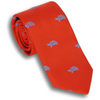 Orange Silk Tie with Blue Turtles