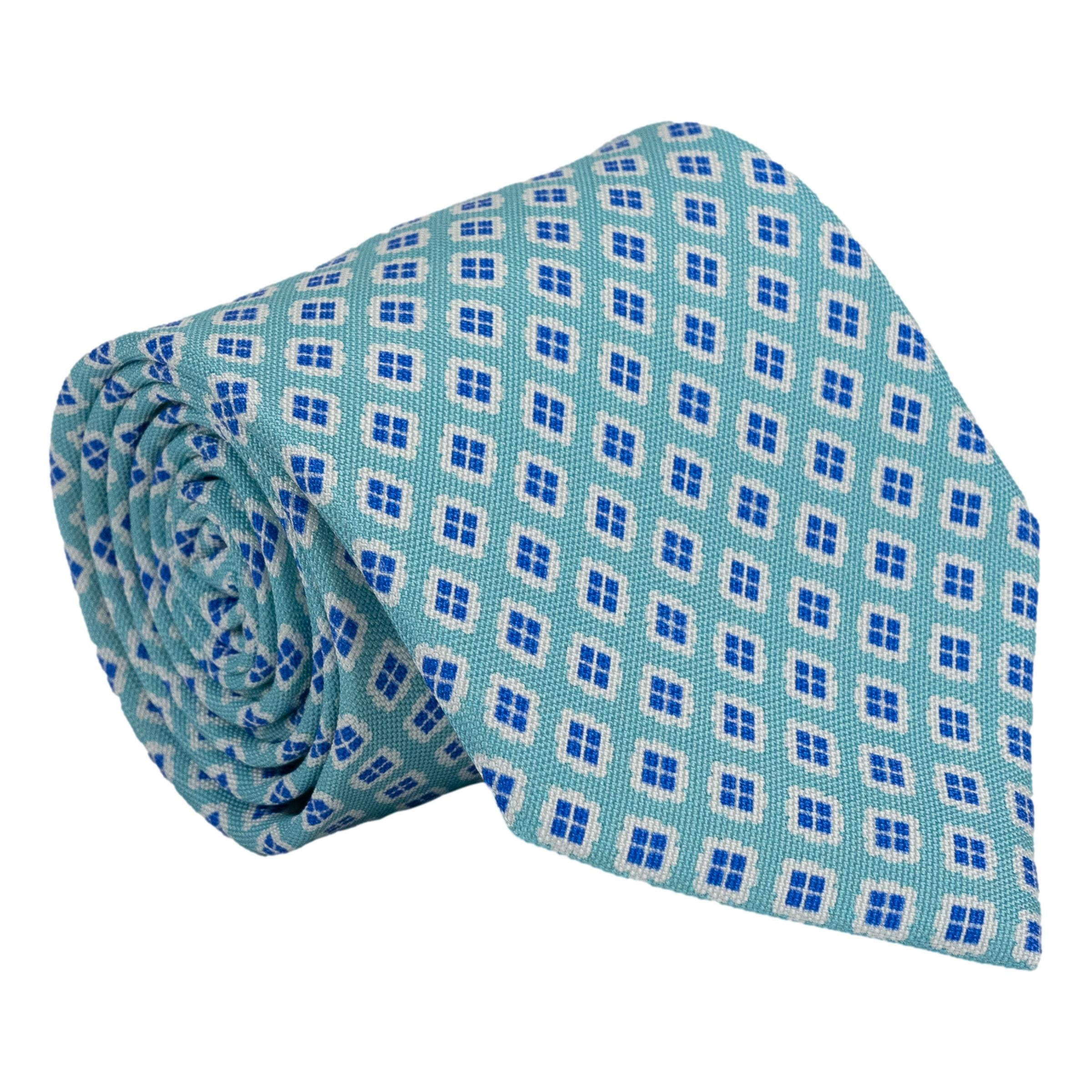 Quattro Diamond Motif Silk Tie