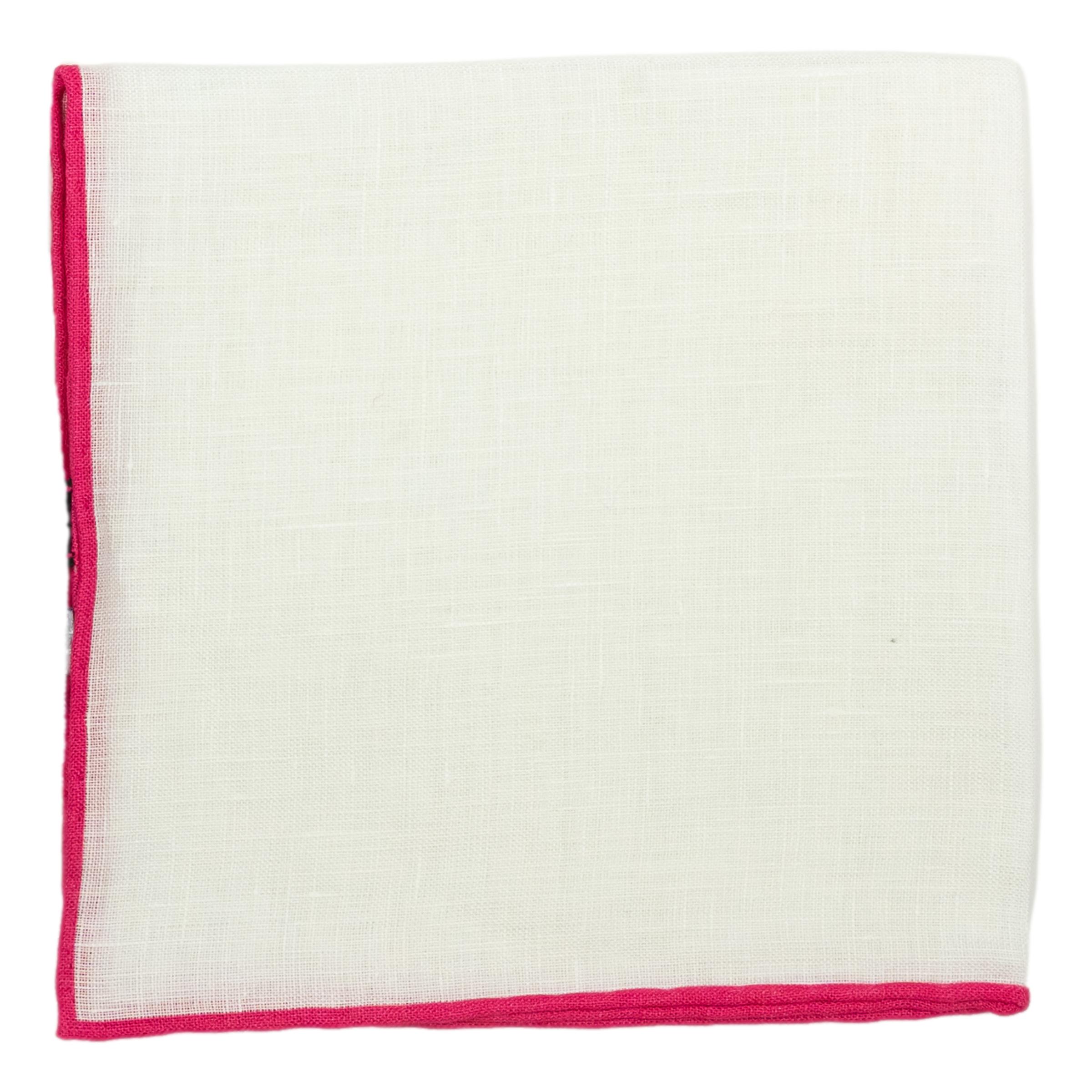 Bordered Solid Linen Pocket Square