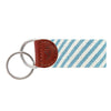 Blue Seersucker Needlepoint Key Fob