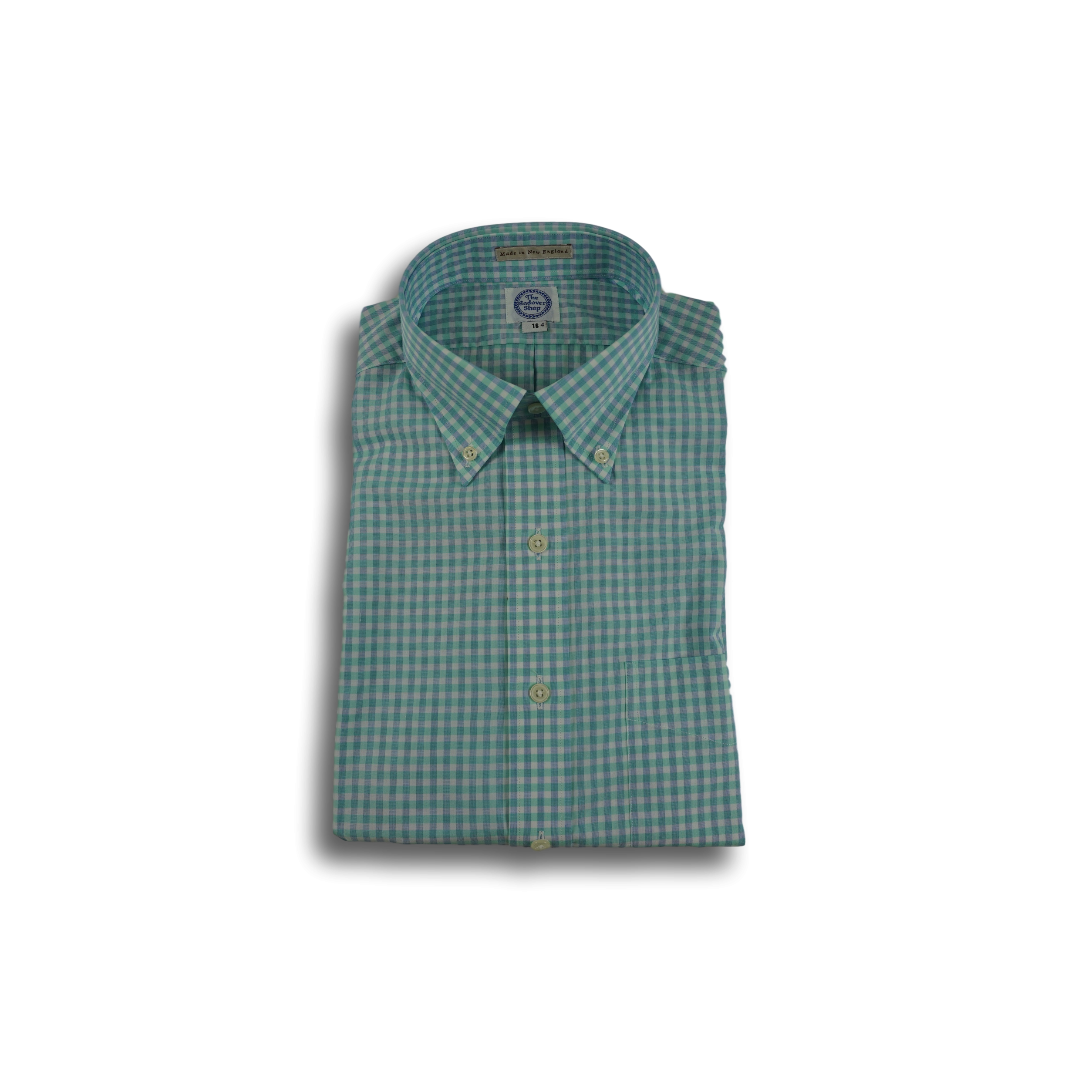 Blue/Green Check Button Down