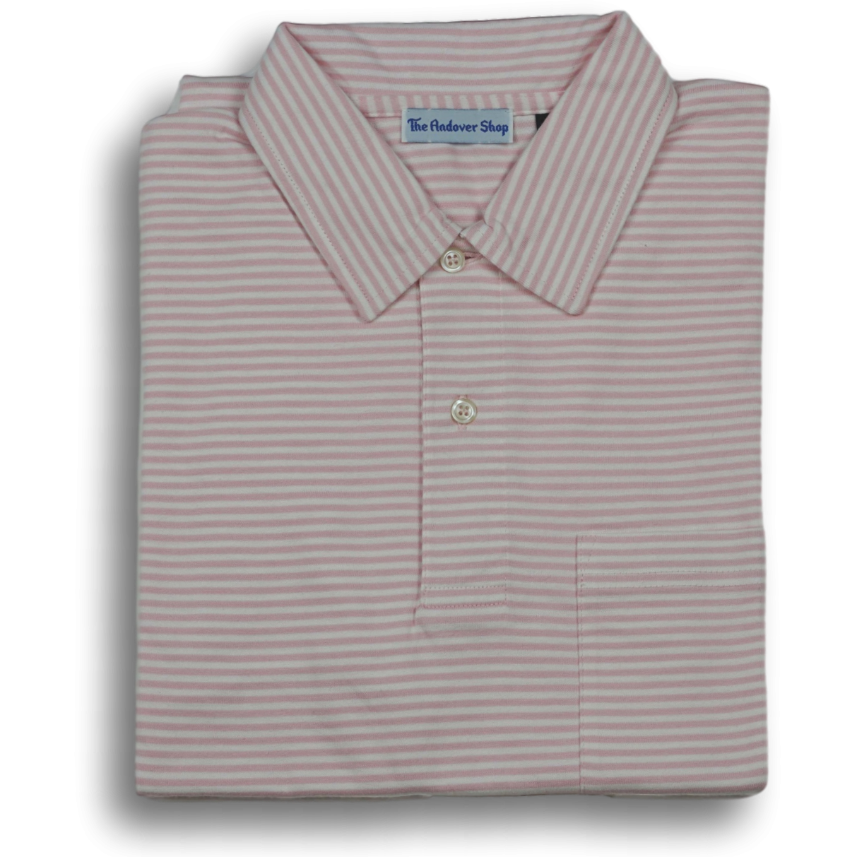 Striped Jersey Polo with Self Collar