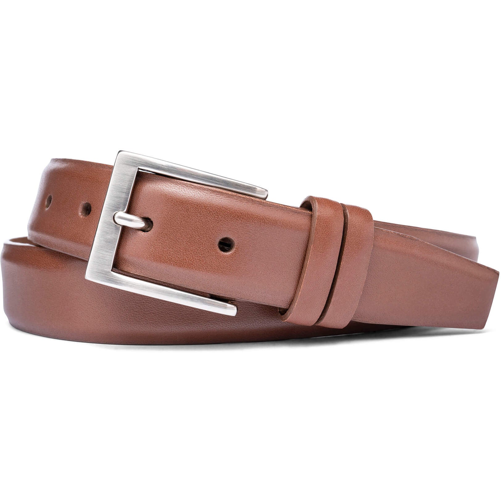 1 1/4" Semi-Matte Calfskin Belt with Brushed Nickel Buckle