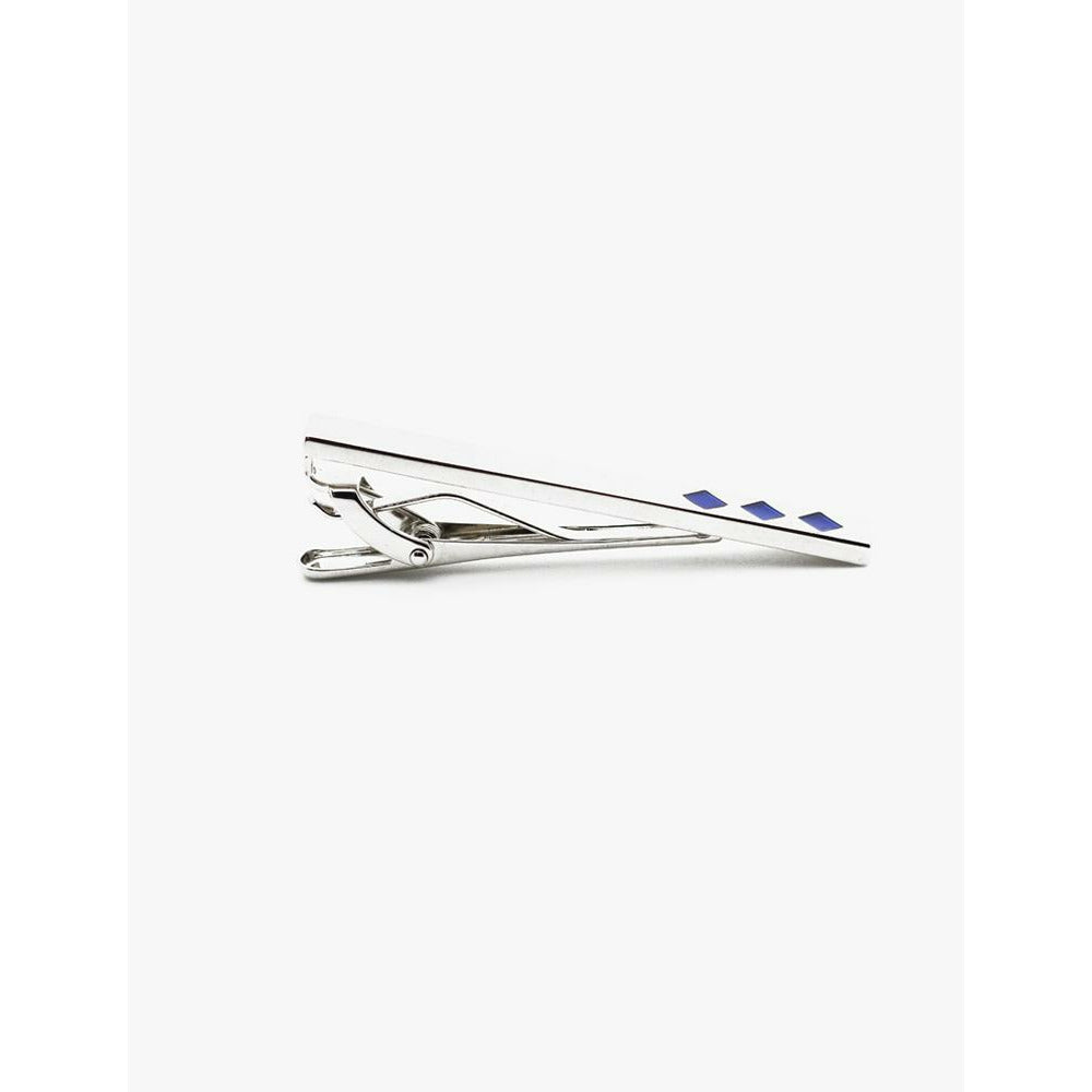 Blue Enamel Diamond Tie Bar