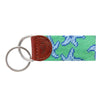 Mint Starfish Needlepoint Key Fob