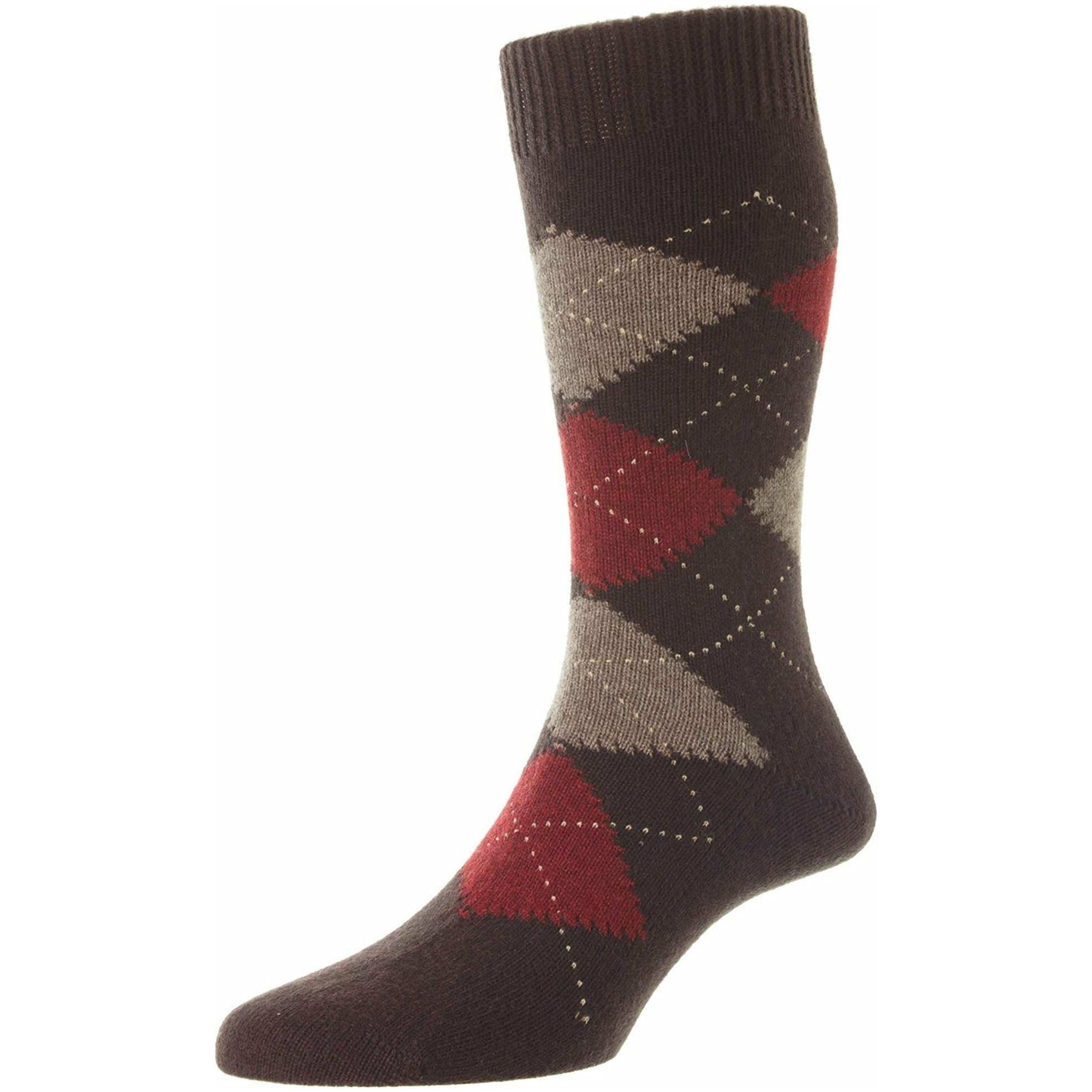 Beaulieu Argyle Cashmere Mid-Calf Dress Socks