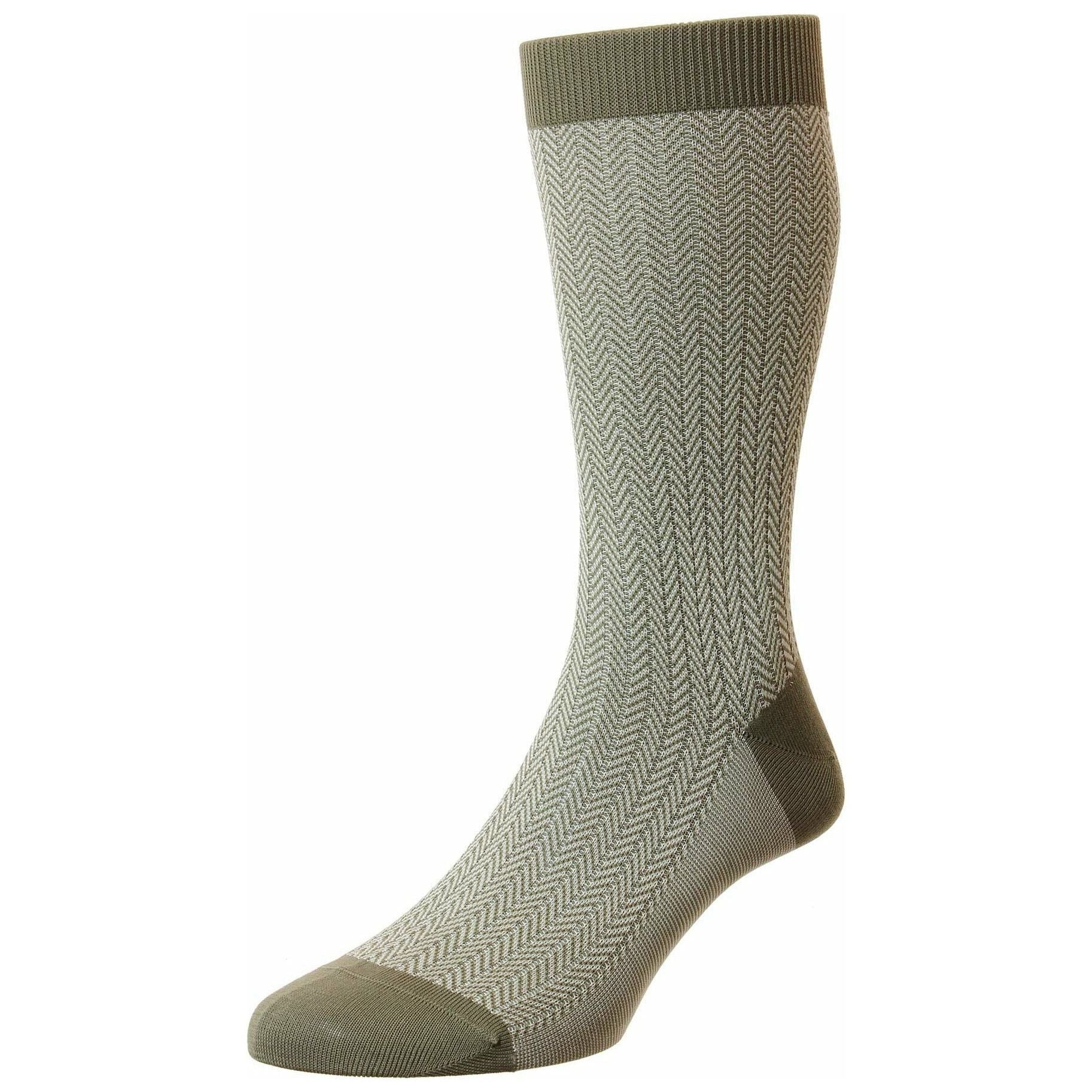 Fabian Herringbone Over the Calf Dress Socks