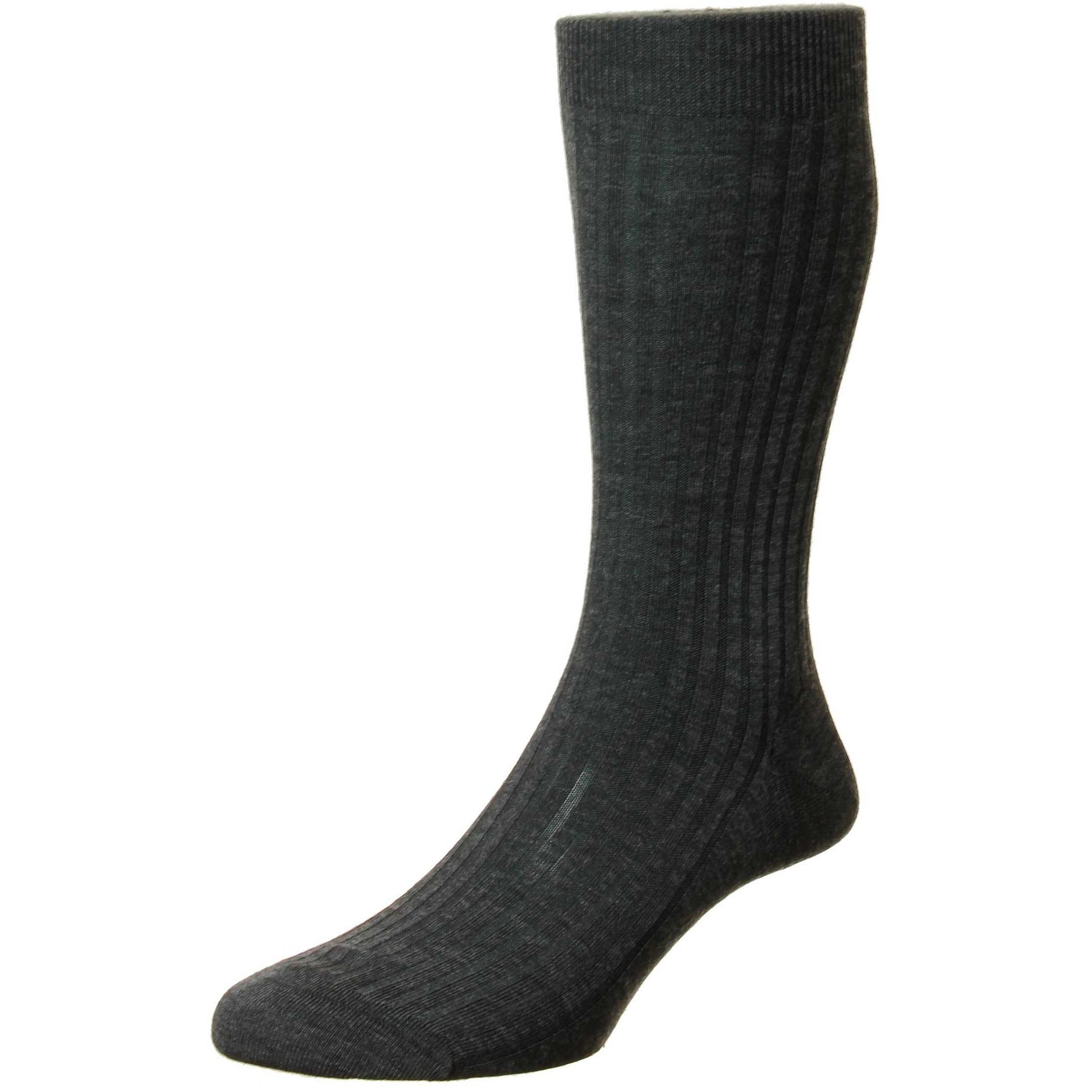 Laburnum 5x3 Rib Merino Wool Mid-calf Dress Socks