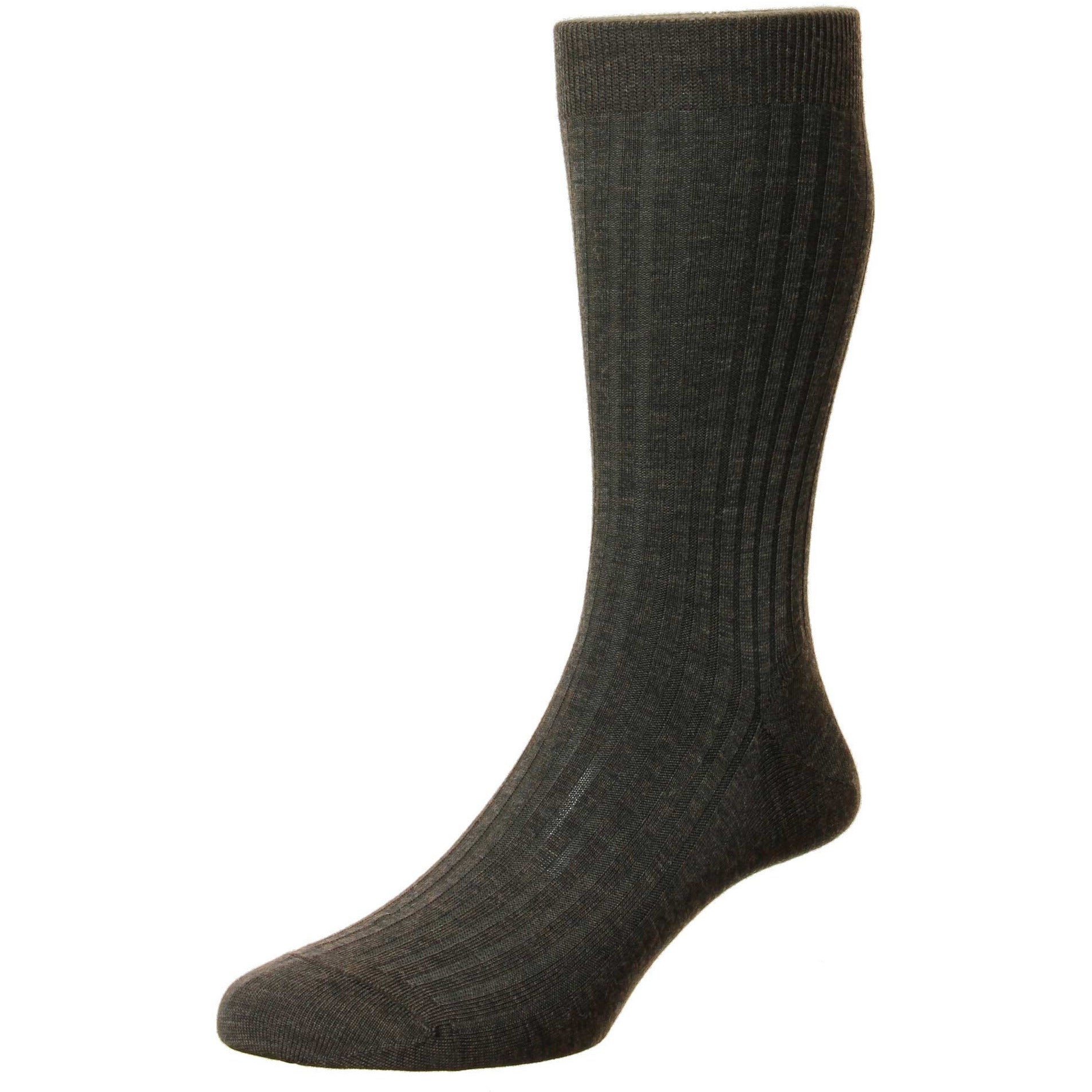 Laburnum 5x3 Rib Merino Wool Mid-calf Dress Socks