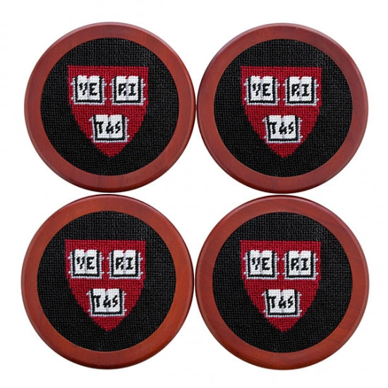 Harvard University Needlepoint Coaster Set