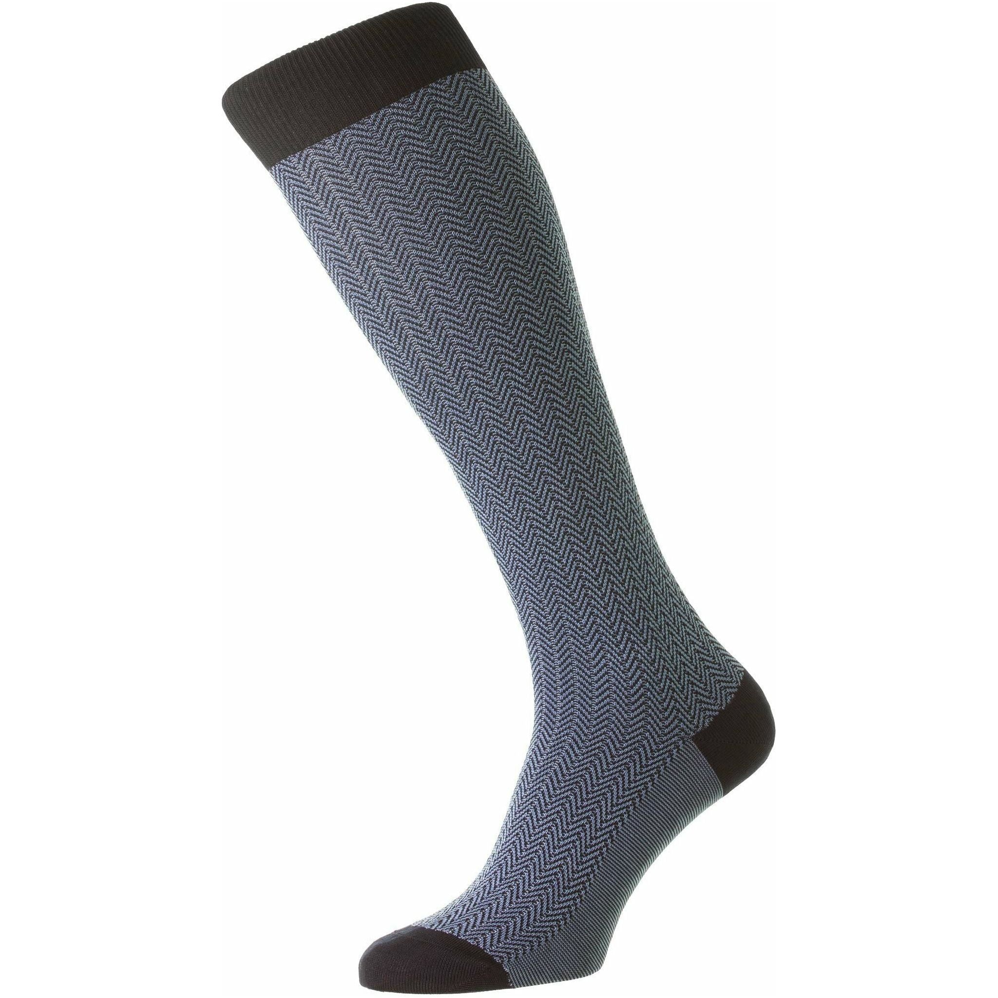 Fabian Herringbone Over the Calf Dress Socks