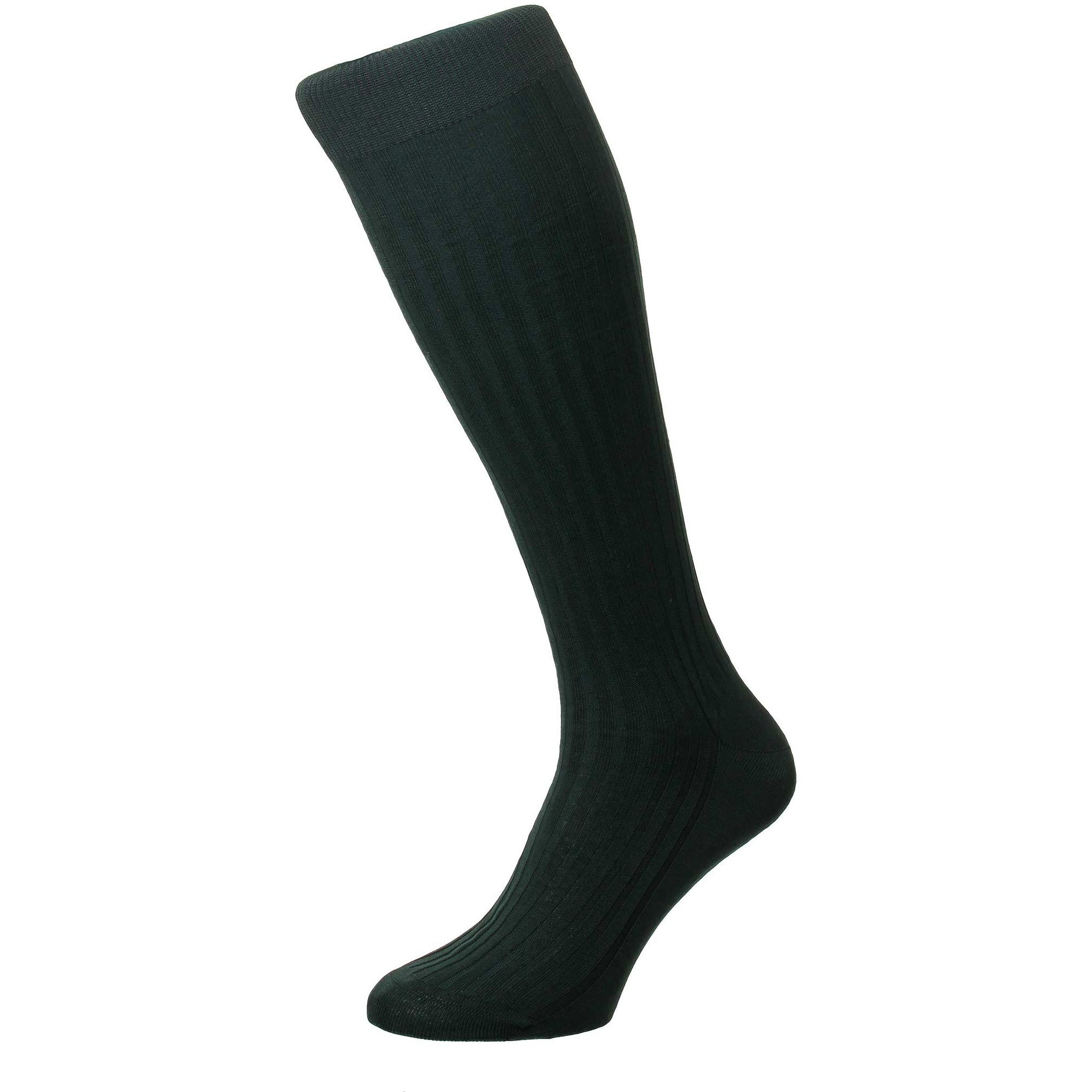 Danvers 5x3 Rib Cotton Lisle Over the Calf Dress Socks