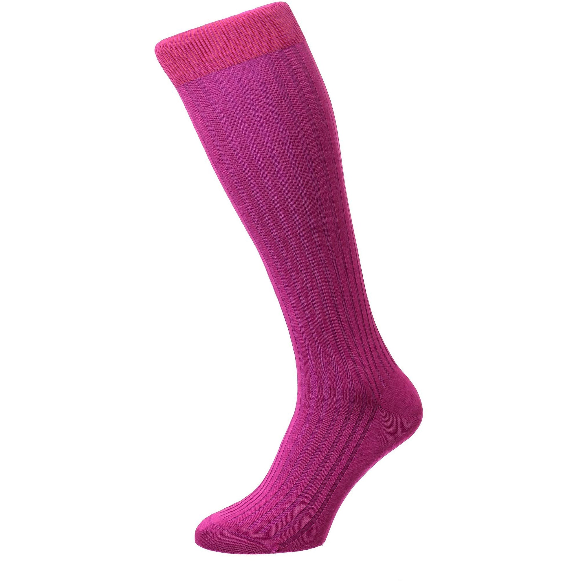 Danvers 5x3 Rib Cotton Lisle Over the Calf Dress Socks