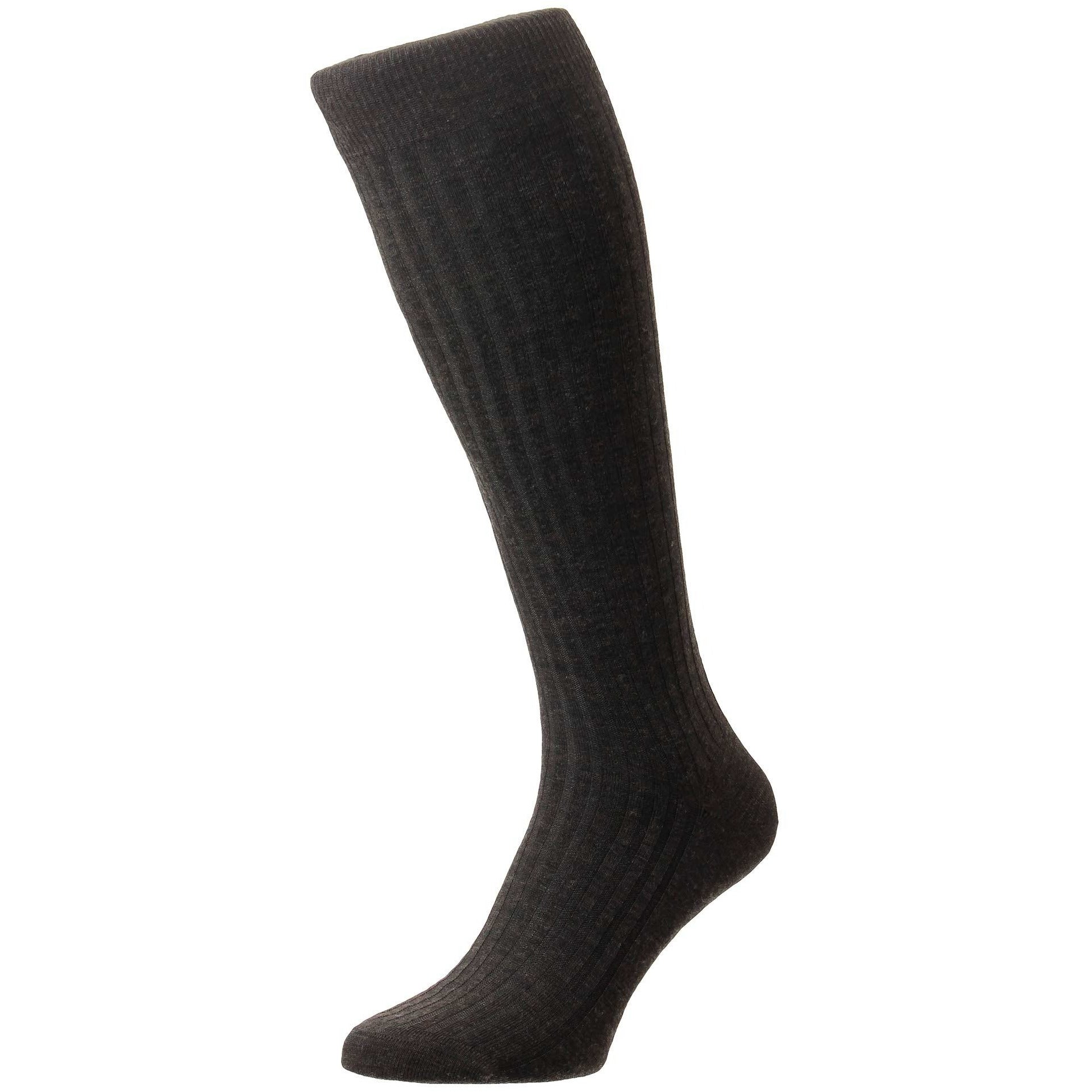 Laburnum 5x3 Rib Merino Over the Calf Wool Dress Socks