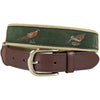 Loden Woodland Birds Leather Tab Belt